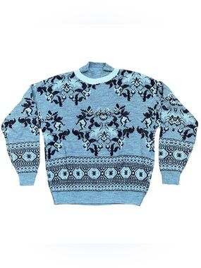 Vintage 1980s Diane Von Furstenberg Womens Floral Sweater